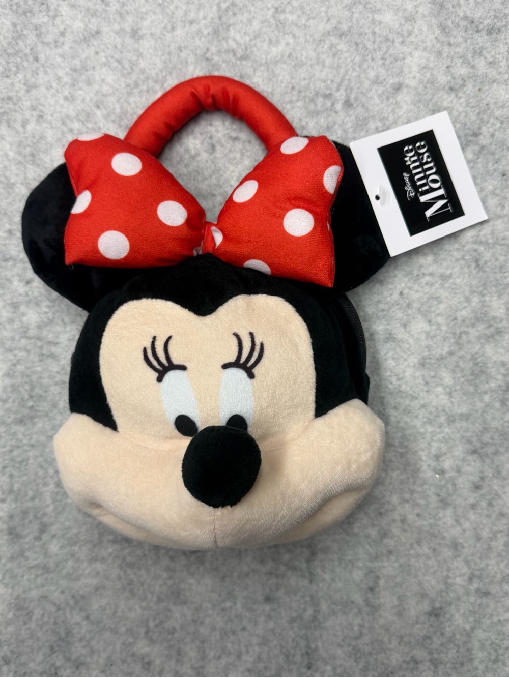 Disney Minnie Mouse Plush Head  Bag Purse Red Girls Hand Bag Gift New